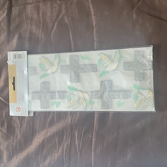 ⭐️3/$10⭐️ NEW White Dove Silver Cross Print Religious 20pk Clear Party Gift Bags - Picture 4 of 9